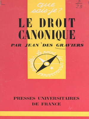 cover image of Le droit canonique